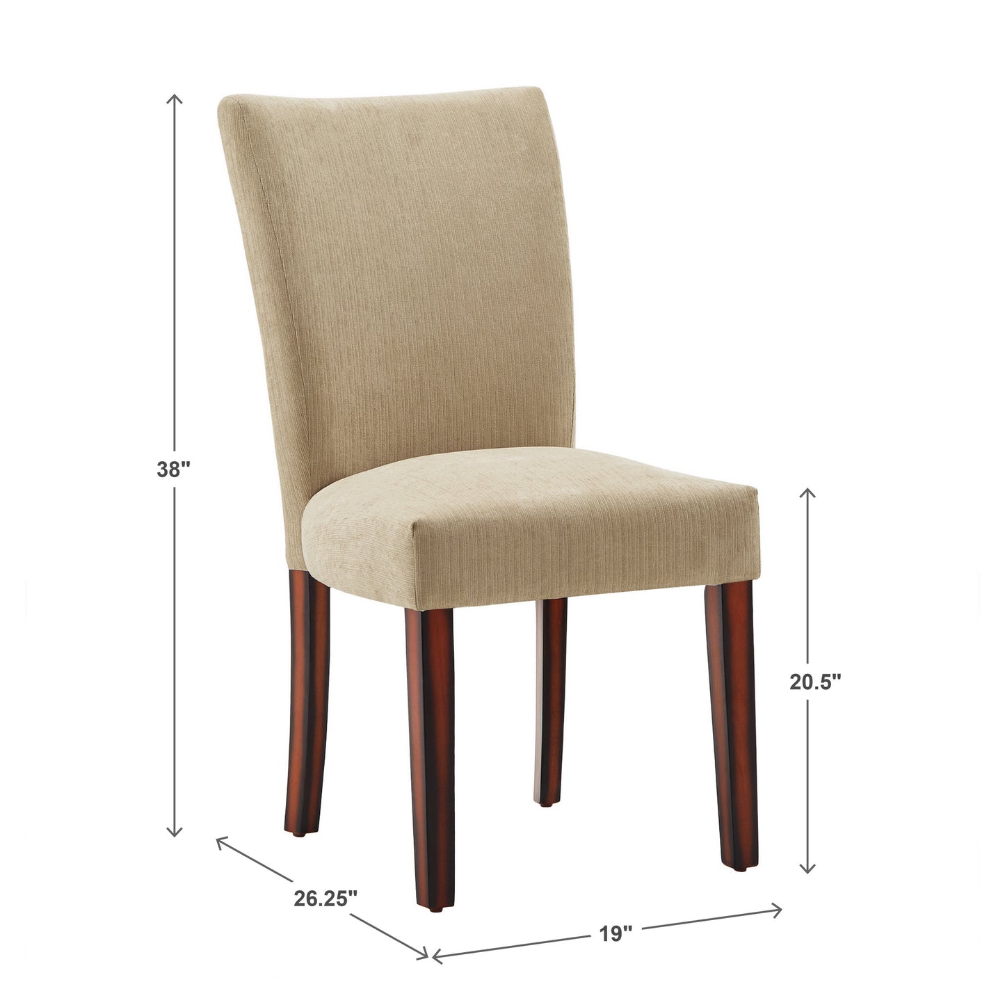 Chenille Parsons Dining Chairs (Set of 2) - Espresso Finish, Camel Chenille