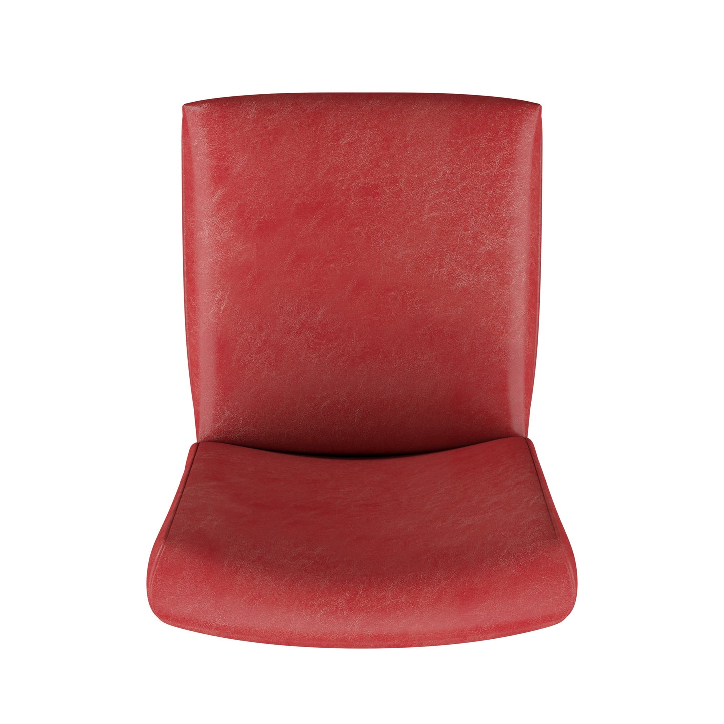 Classic Upholstered High Back Counter Height Chairs (Set of 2) - Cherry Finish, Red Vinyl