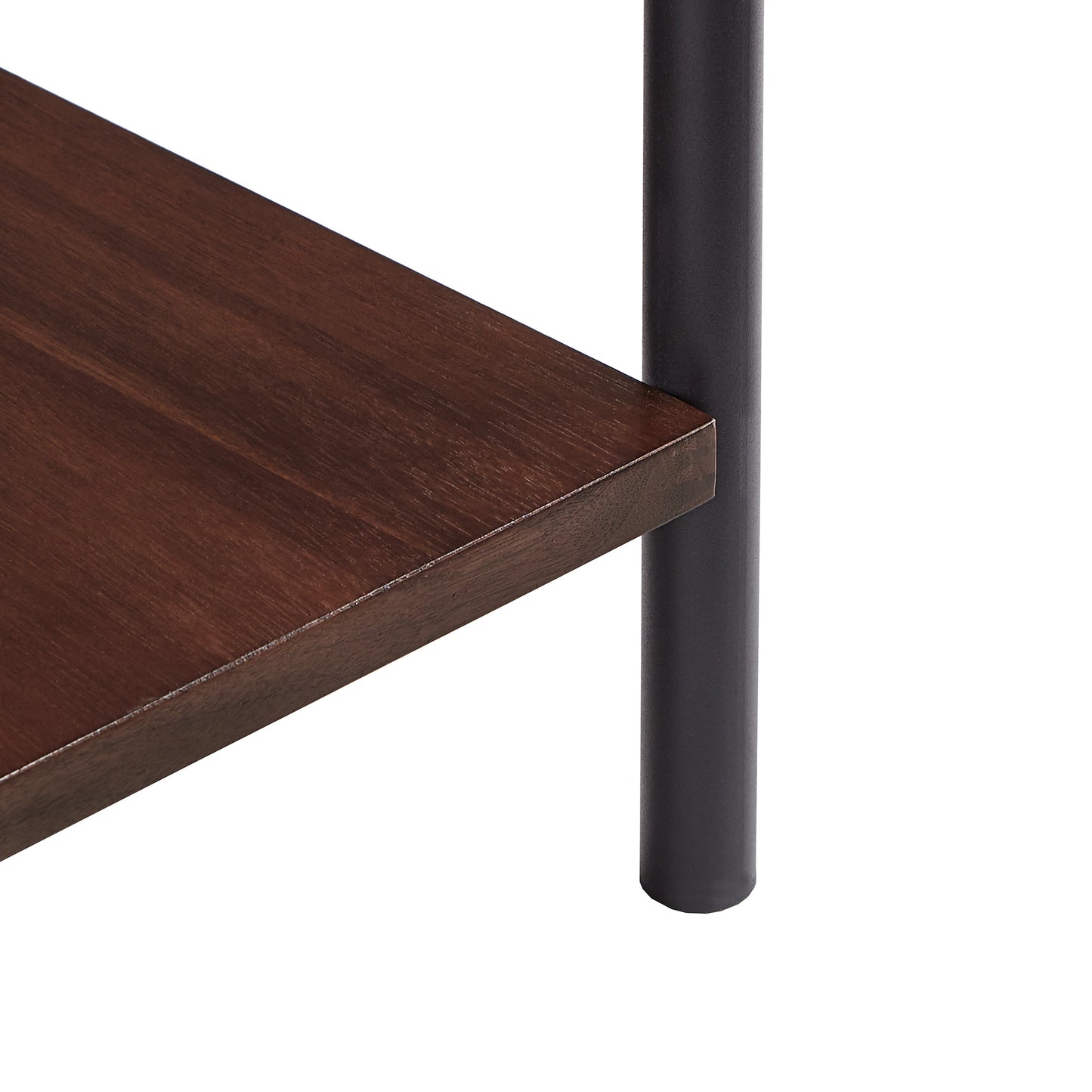 Two-Tone Rectangular End Table with USB Port - Walnut Finish