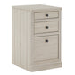 40 in. Corner Desk with USB Chargers and 3-drawer File Cabinet - Antique White Finish