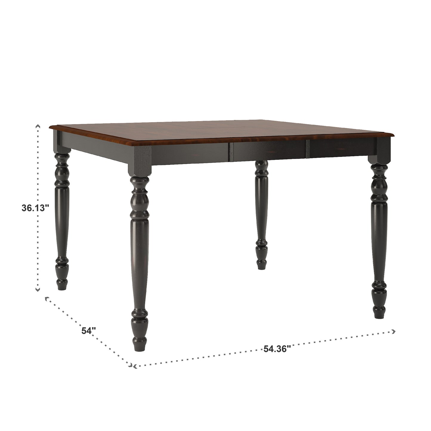 Counter Height Two-Tone Extending Dining Set - Antique Black, 5-Piece Set