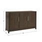 Brown Finish 3-Door Buffet Server with Wine Storage