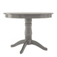 Round Pedestal Base 5-Piece Dining Set - Antiqua Gray Finish, Mission Back