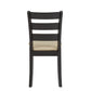 Black Wood Dining Set - 60-inch Table, Ladder Back Chairs, 6-Piece Set