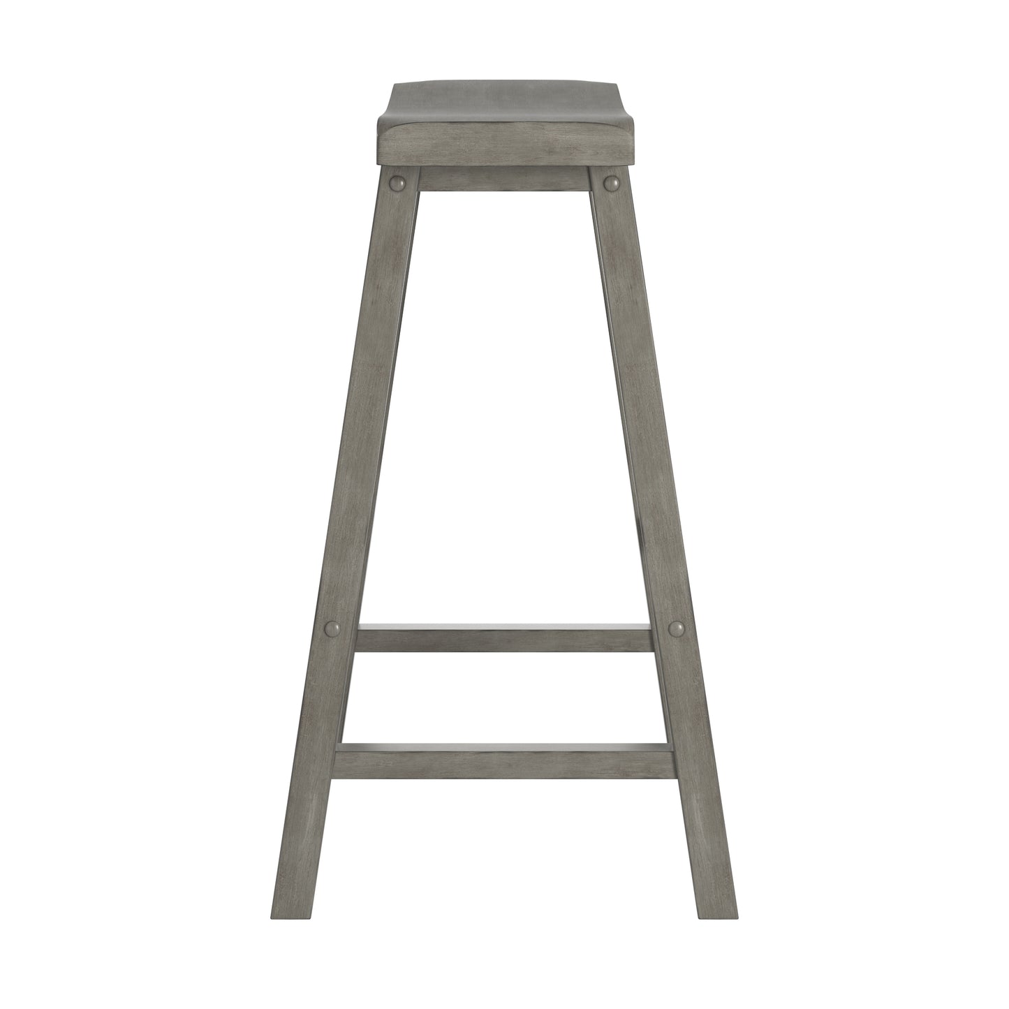 Saddle Seat 29" Bar Height Backless Stools (Set of 2) - Antique Gray Finish