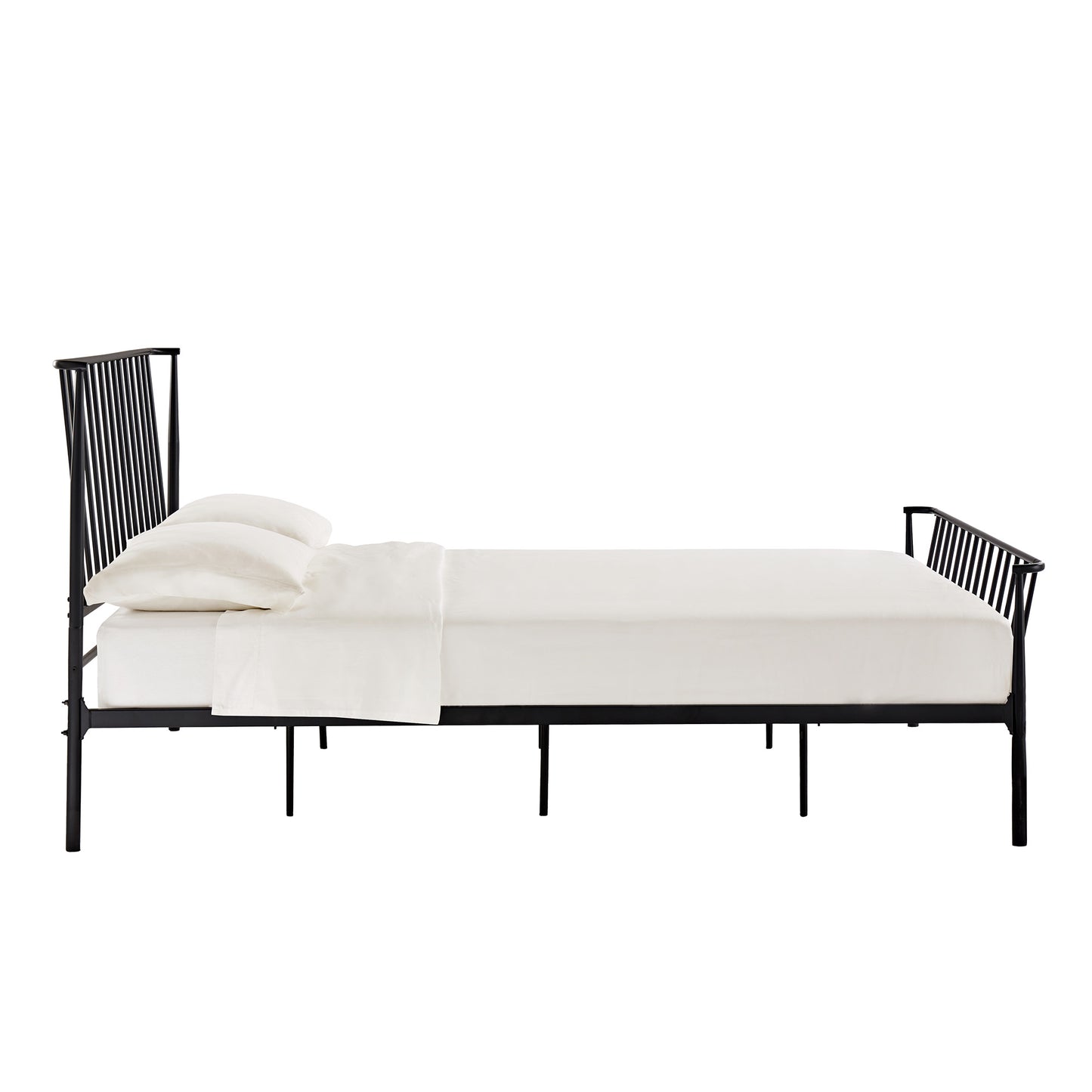 Matte Black Finish Metal Bed - Queen (Queen Size)