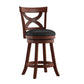 Cherry X-Back Swivel High Back Stool - Counter Height