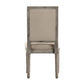 Rectangular Linen and Wood Dining Chairs (Set of 2) - Beige Linen, Antique Grey Oak Finish