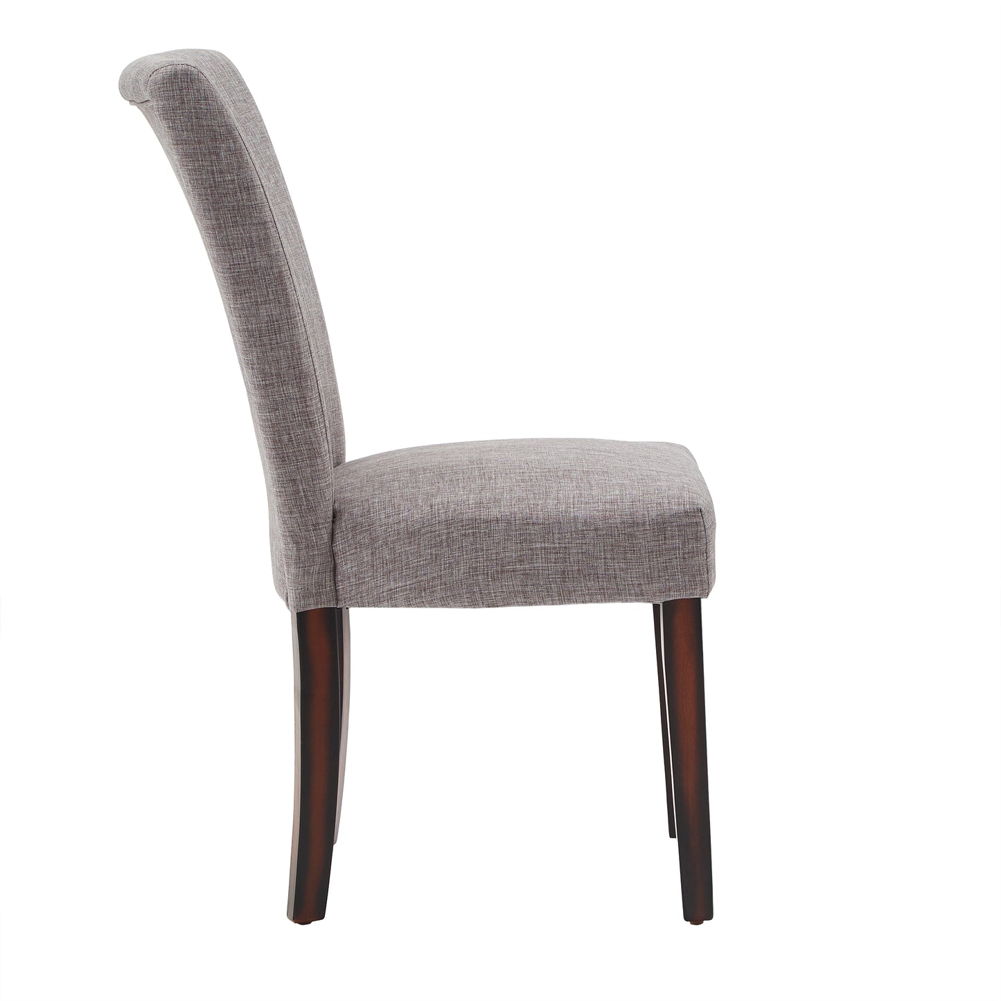 Linen Parsons Dining Chairs (Set of 2) - Espresso Finish, Gray