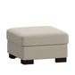 White Fabric Down-Feather Filled Ottoman