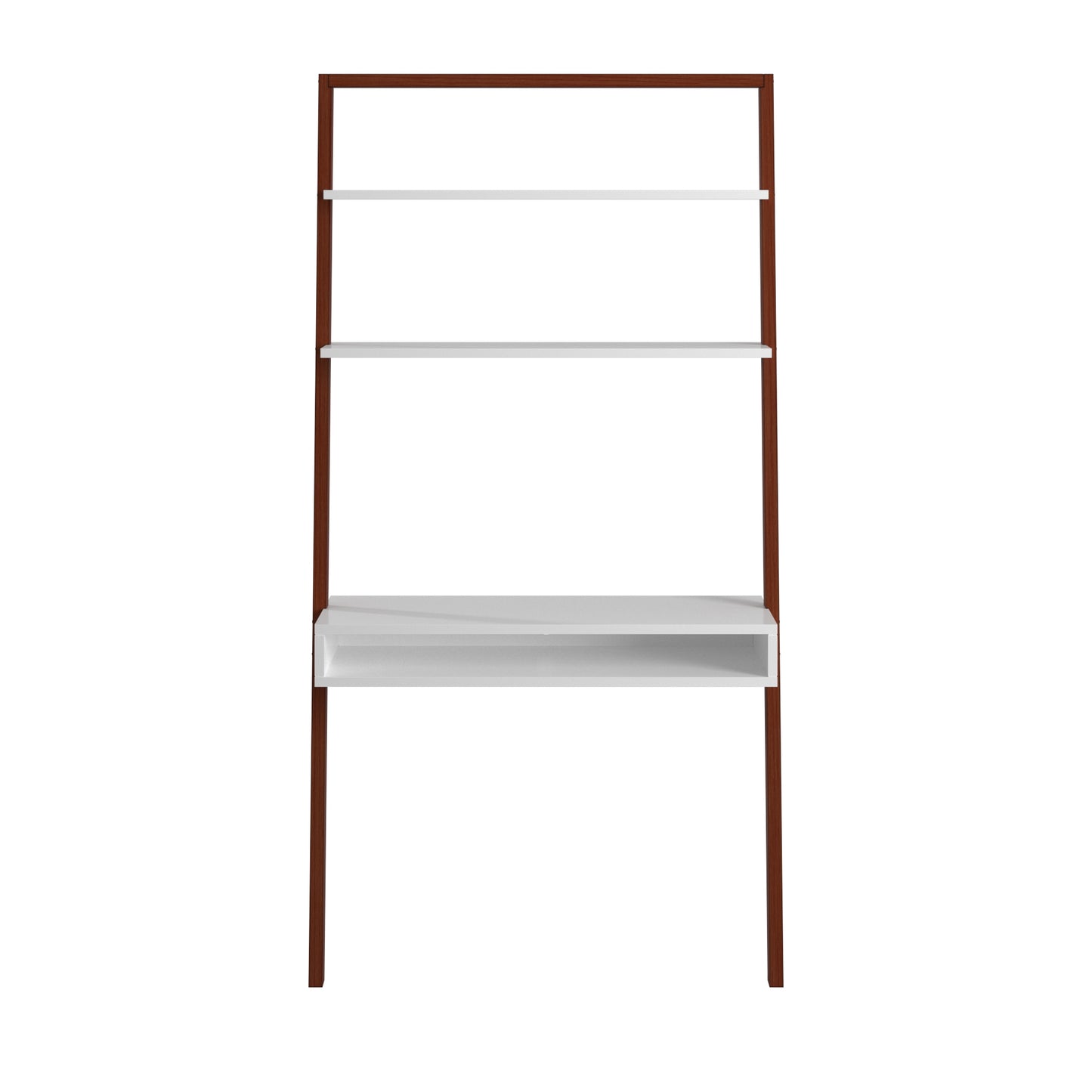 Two-Tone Leaning Ladder Desk - Espresso and White Finish