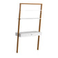 Two-Tone Leaning Ladder Desk - Natural and White Finish