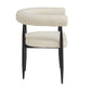 Black Finish Metal Ivory White Boucle Dining Chair (Set of 2)