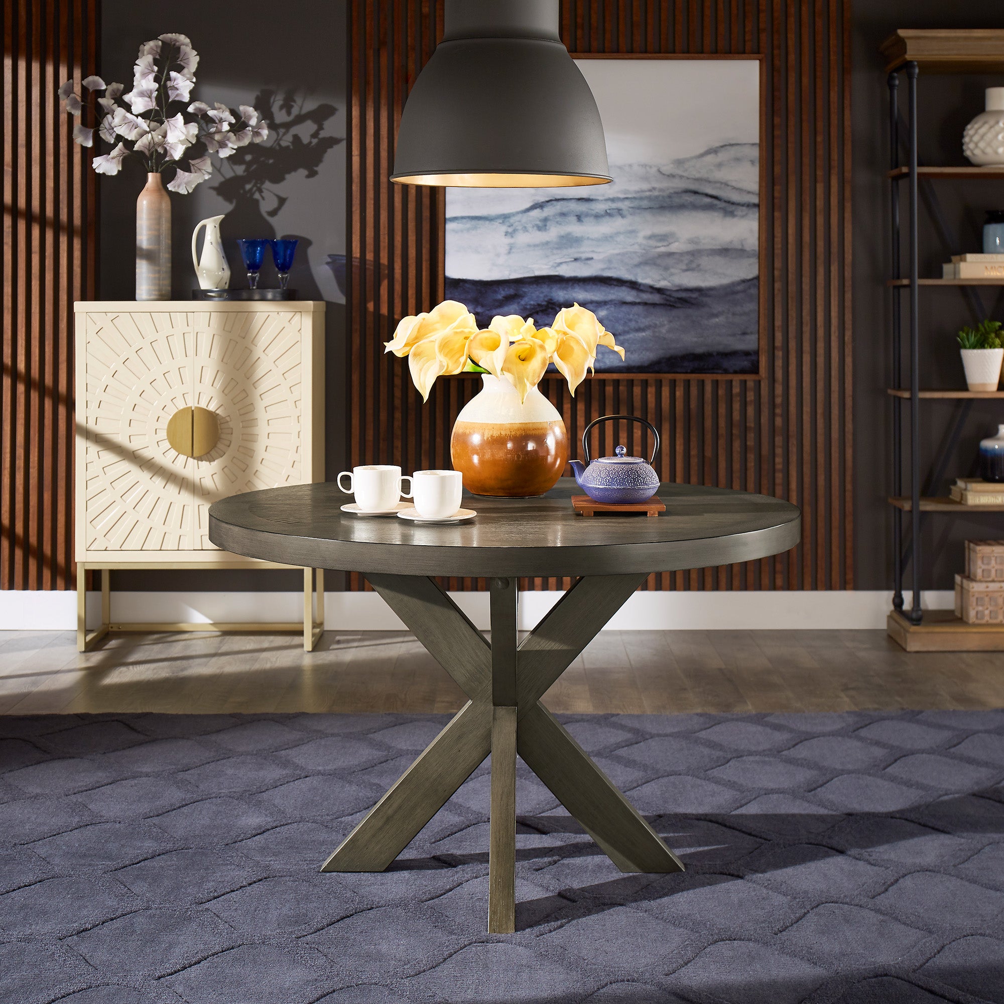 Small grey round dining table online