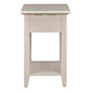 1-Drawer Side Table with Charging Station - Silver Birch