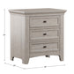 3-Drawer Wood Modular Storage Nightstand with Charging Station - Antique White