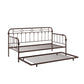 Antique Dark Bronze Metal Daybed - Twin Size with Trundle Bed