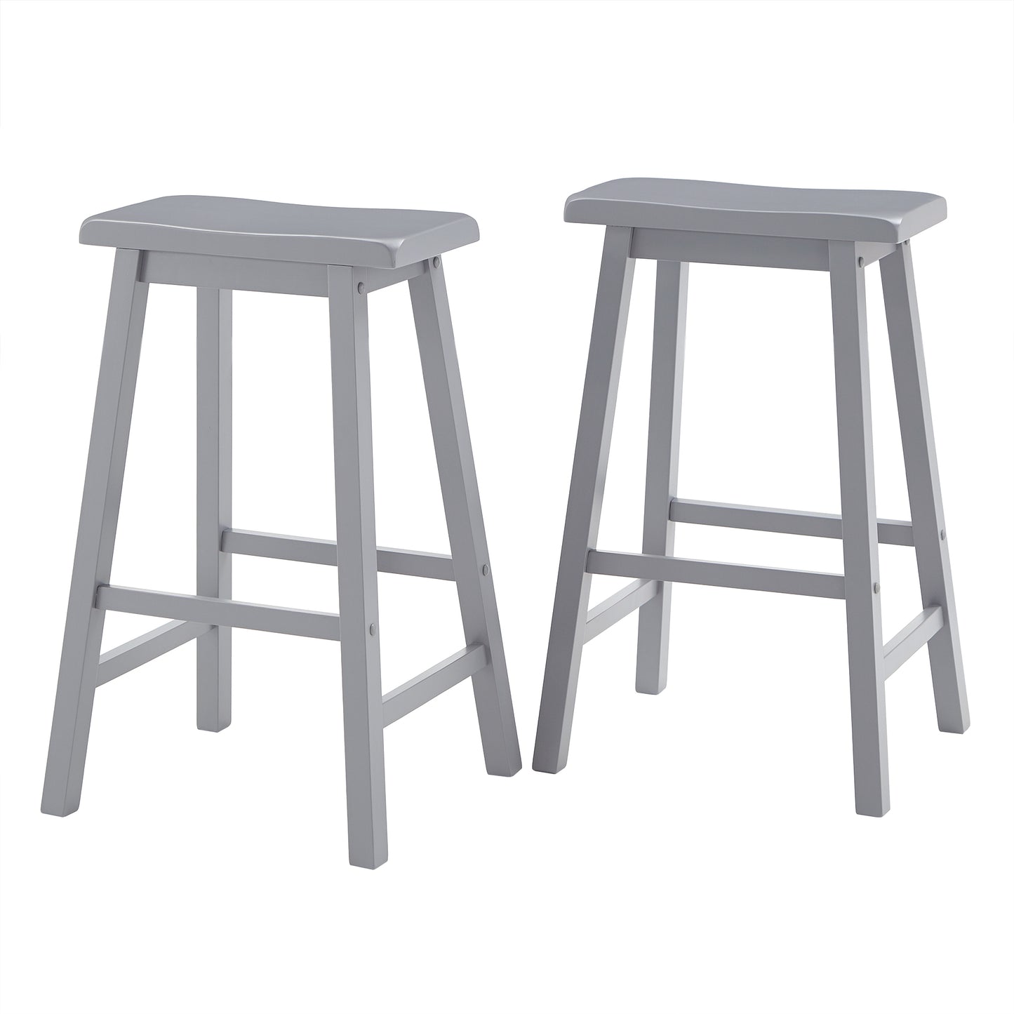 Saddle Seat 29" Bar Height Backless Stools (Set of 2) - Frost Gray Finish