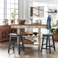 Saddle Seat 24" Counter Height Backless Stools (Set of 2) - Antique Denim Finish