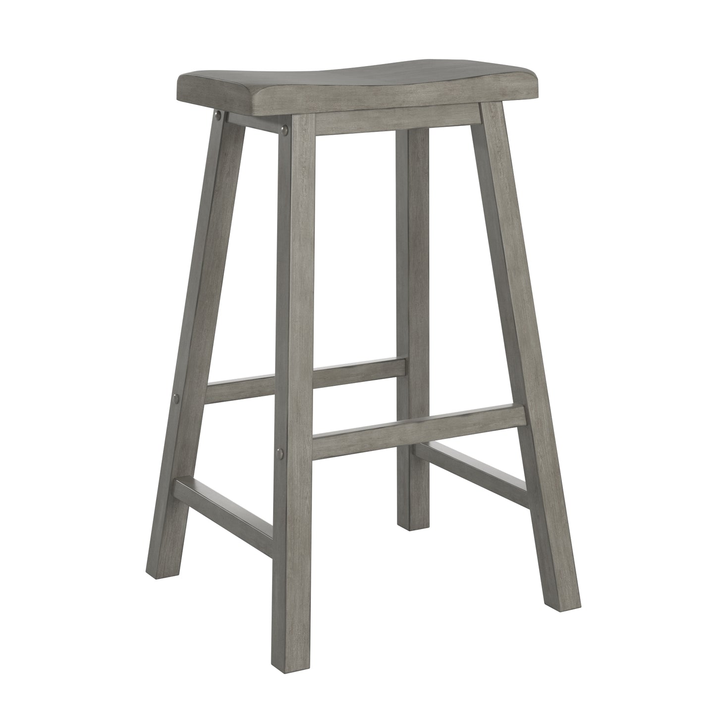 Saddle Seat 29" Bar Height Backless Stools (Set of 2) - Antique Gray Finish