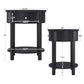 1-Drawer Oval End Table - Vulcan Black