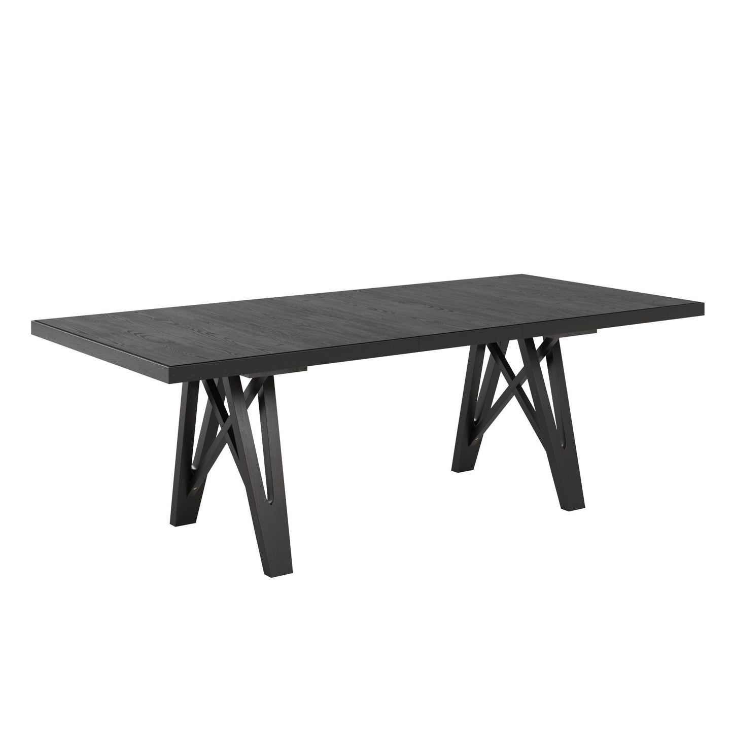 Wood Finish 72"-90" Extendable Dining Table - Black Oak