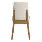 Wood Finish White Vegan Leather Dining Chair (Set of 2) - Oak Wash