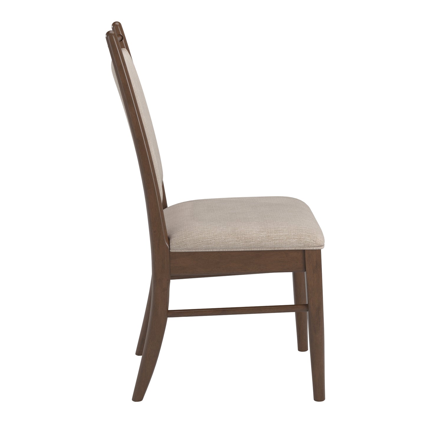 Wood Finish Beige Fabric Dining Chair (Set of 2) - Walnut