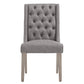 Tufted Linen Upholstered Side Chairs (Set of 2) - Gray Linen