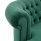 Tufted Scroll Arm Chesterfield Curved Sofa - Green Velvet