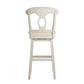 Napoleon Back Wood Swivel Bar Stool - Antique White Finish