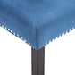 Nailhead Velvet Upholstered Chairs (Set of 2) - Side Dining Chair, Blue