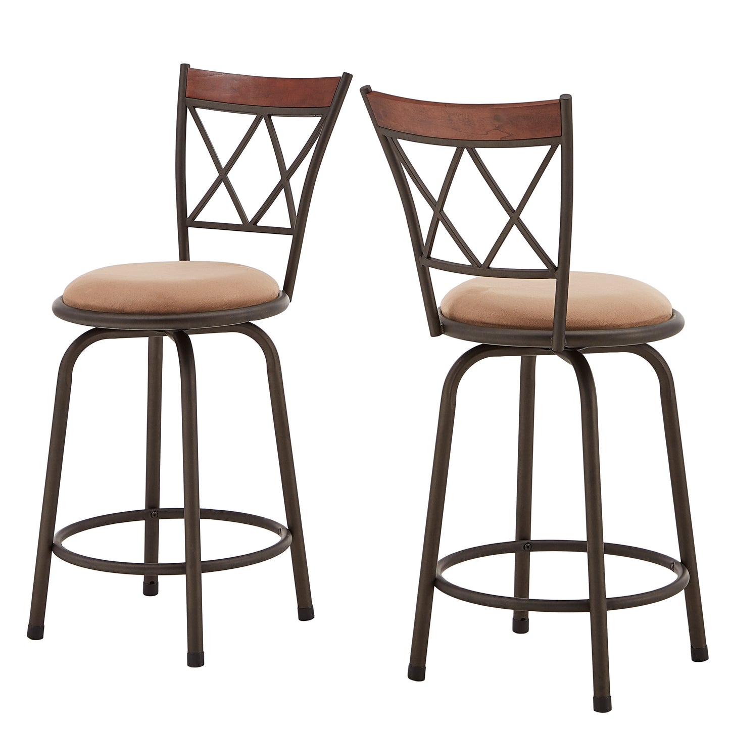 Double X-Back Wood Trim 3-Pack Adjustable Stools - Bronze Finish