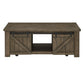 Barn Door Coffee Table with Storage - Antiqua Gray Finish