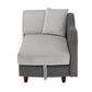 Two-Tone Dark & Light Functional Chaise With 1 Pillow - Light Gray