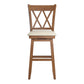 Double X-Back Wood Swivel Bar Stool - Oak Finish