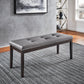 Velvet Tufted Nailhead Bench - Gray