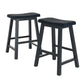 Saddle Seat 24" Counter Height Backless Stools (Set of 2) - Antique Denim Finish