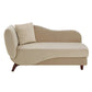 Two-Tone Dark & Light Functional Chaise With 1 Pillow - Beige