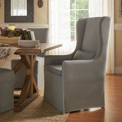 Slipcovered Wingback Parson Chair - Gray