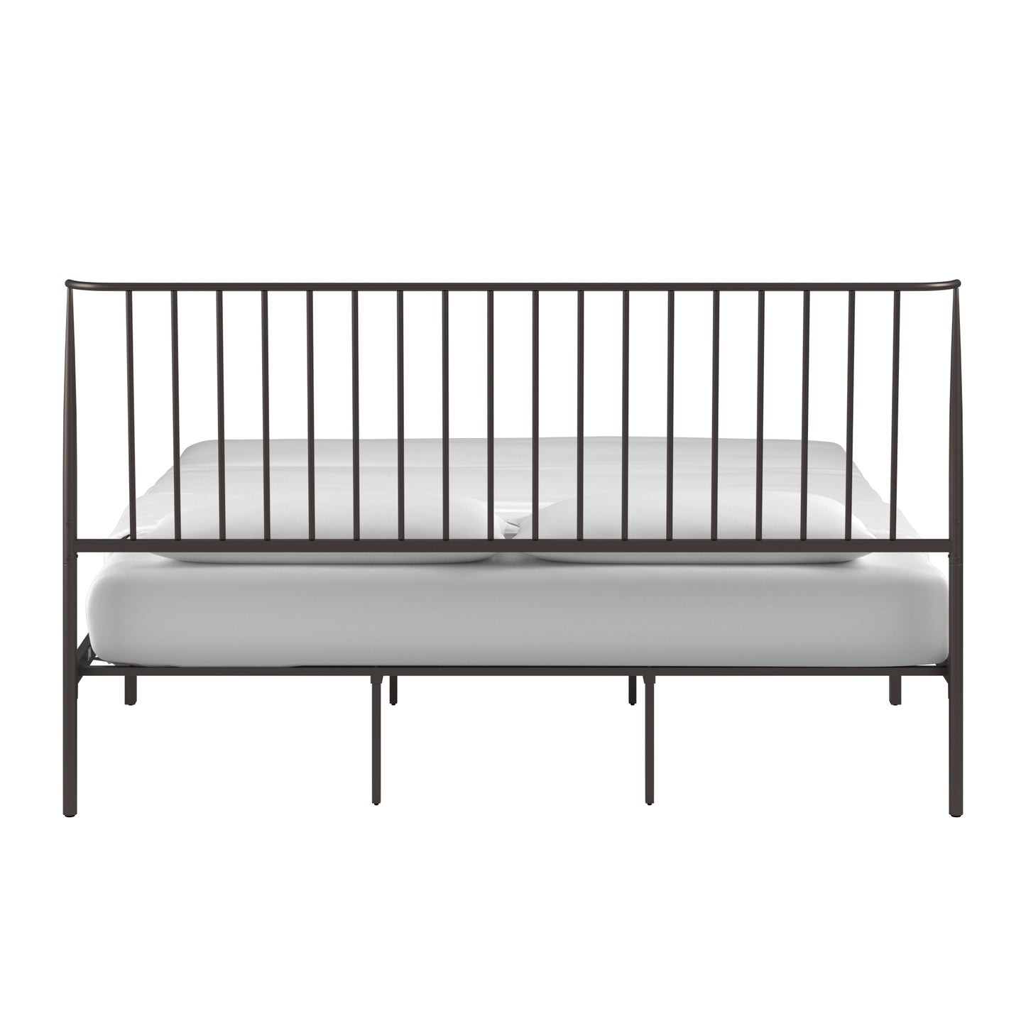 Metal Platform Bed with Curved Metal Headboard (King Size)