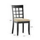 Black Wood Dining Set - Round Dining Table, Window Back Chairs, 5-Piece Set