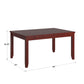 Solid Wood Rectangular Dining Table with Two Drawers - Antique Berry