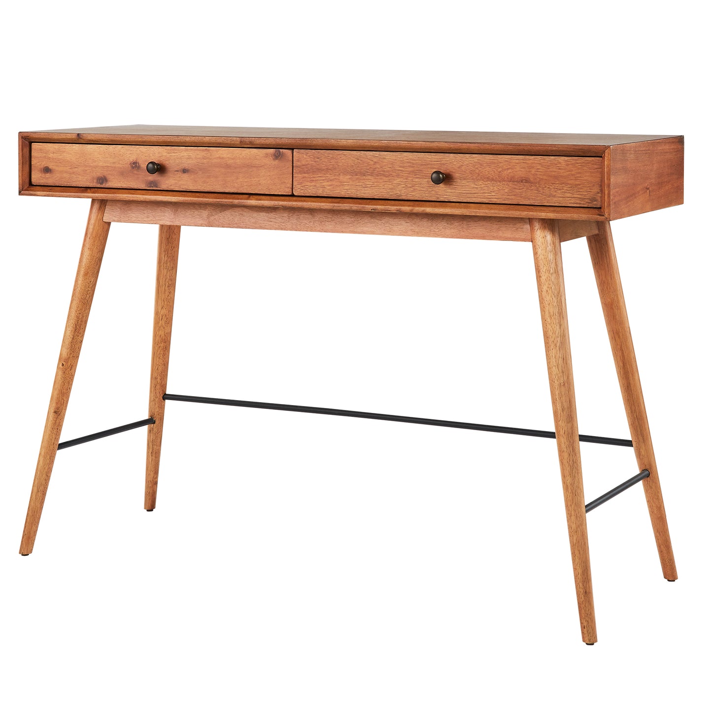 Wood 2-Drawer TV Stand Console Table - Brown