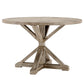 Rustic X-Base Round Pine Finish Dining Table - Antique Gray Finish, 48-inch