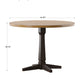 Round Two-Tone Dining Table - Antique Black