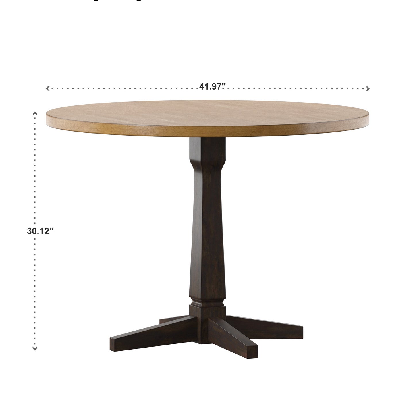 Round Two-Tone Dining Table - Antique Black