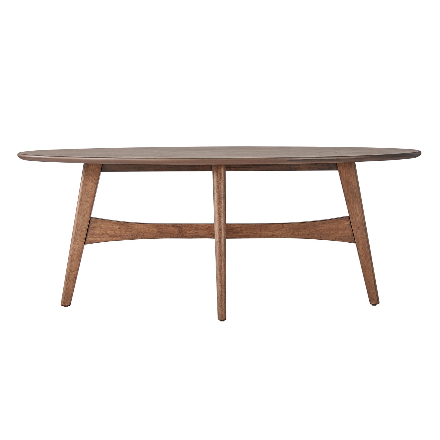 Wood Oval Coffee Table - Dark Walnut Finish