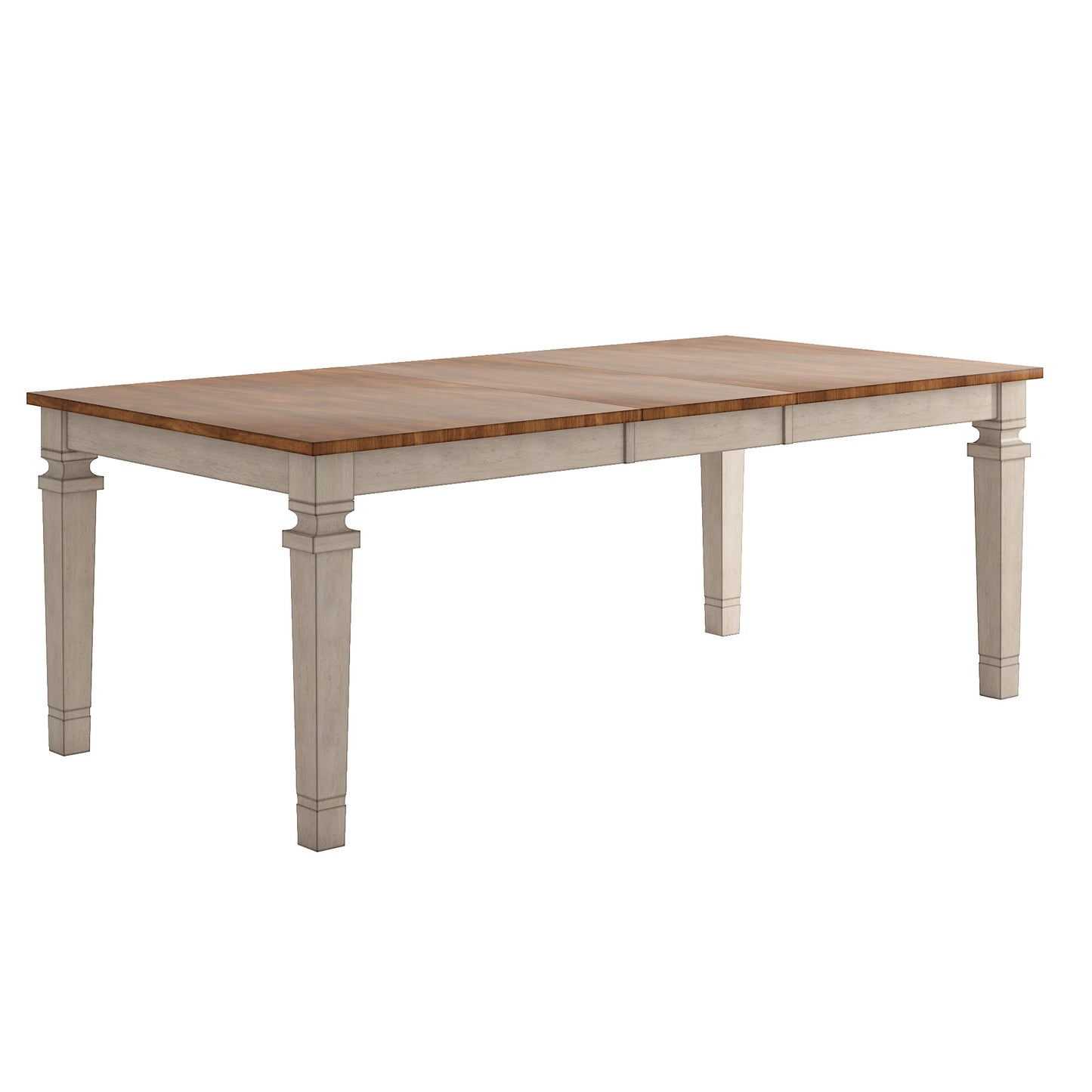 Solid Wood 64-82" Extendable Dining Table - Antique White