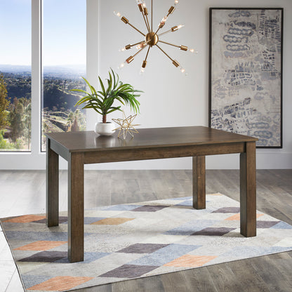 60" Wood Finish Parson Dining Table - Walnut